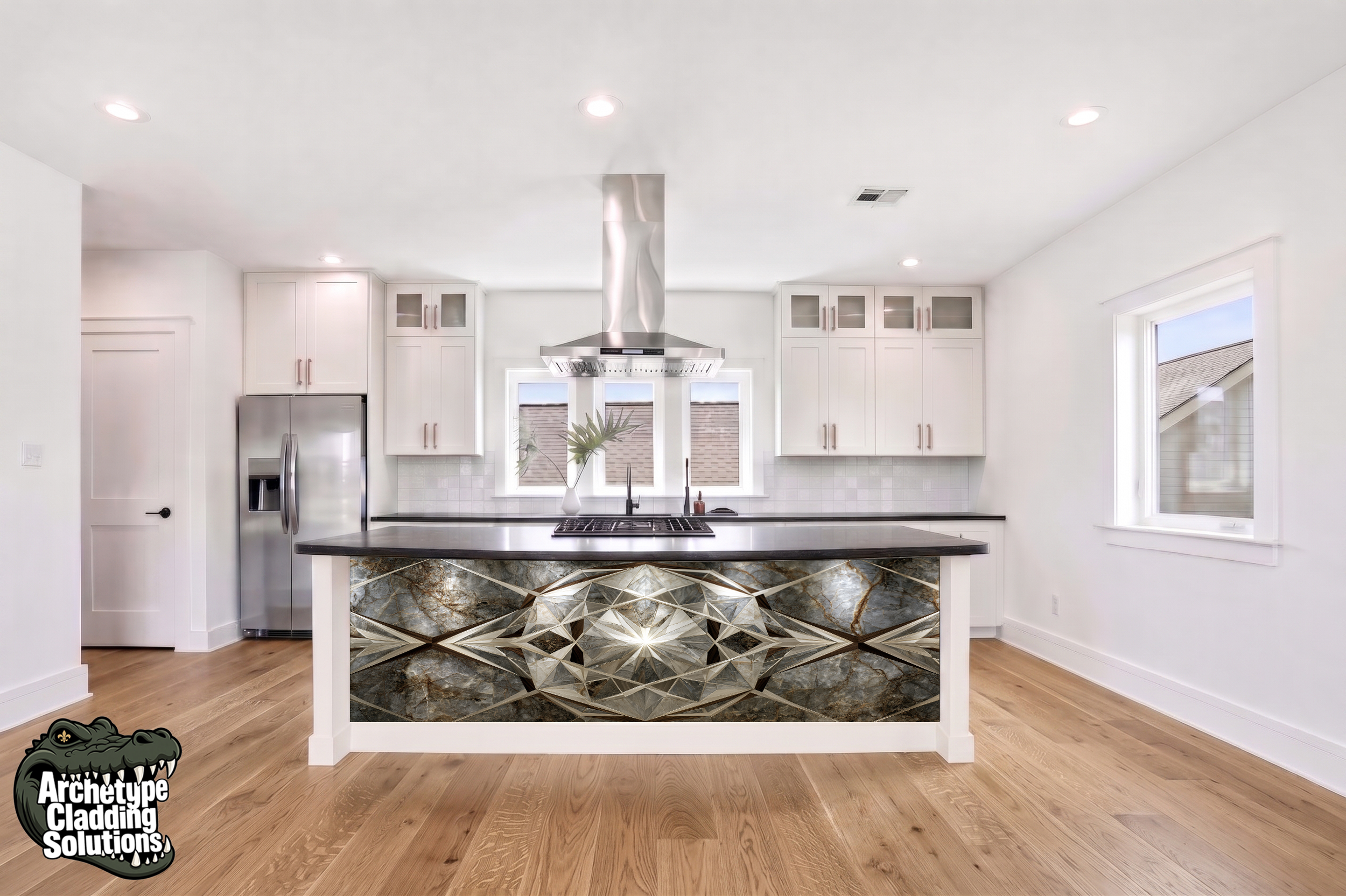 Crystal Facet Marble – Architectural Kitchen Island Cladding