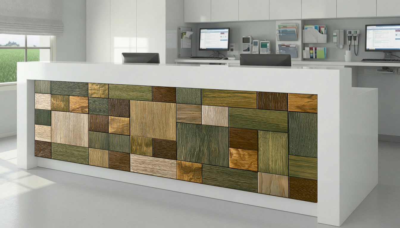 Alternating Basketweave Wood Mosaic III – Architectural Cladding Panels