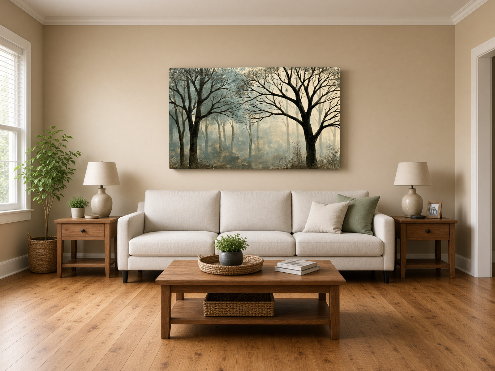 Painterly Winter Sycamore Landscape Fine Art Print