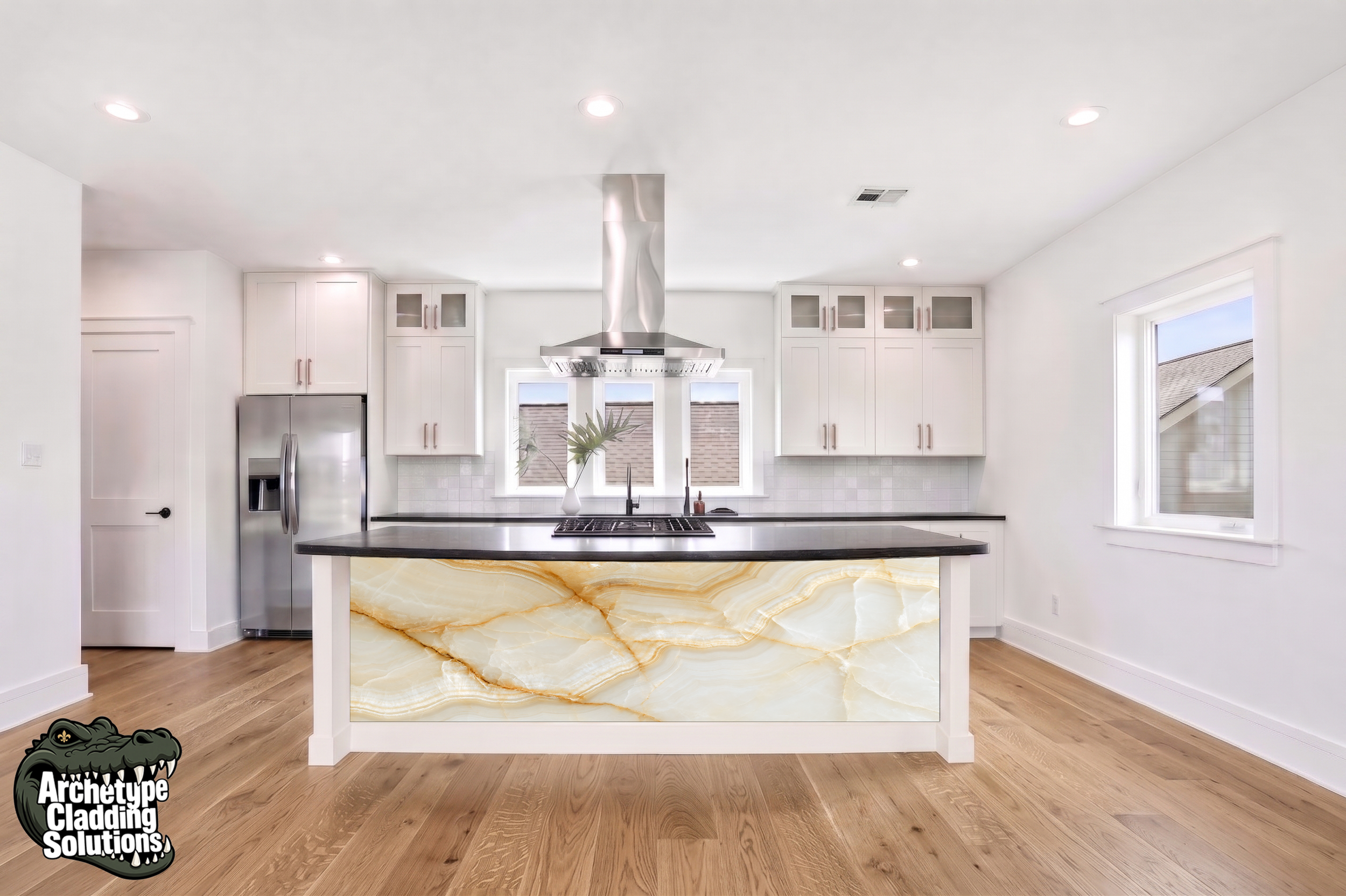 Gold Onyx – Architectural Kitchen Island Cladding