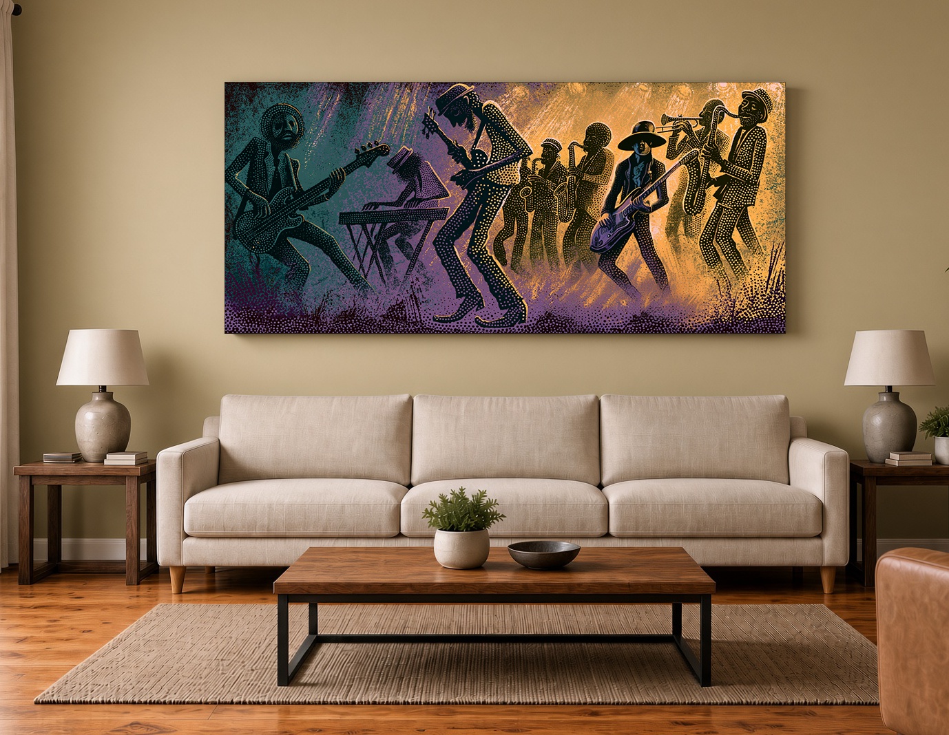 New Orleans Funk Band Perforated Silhouette