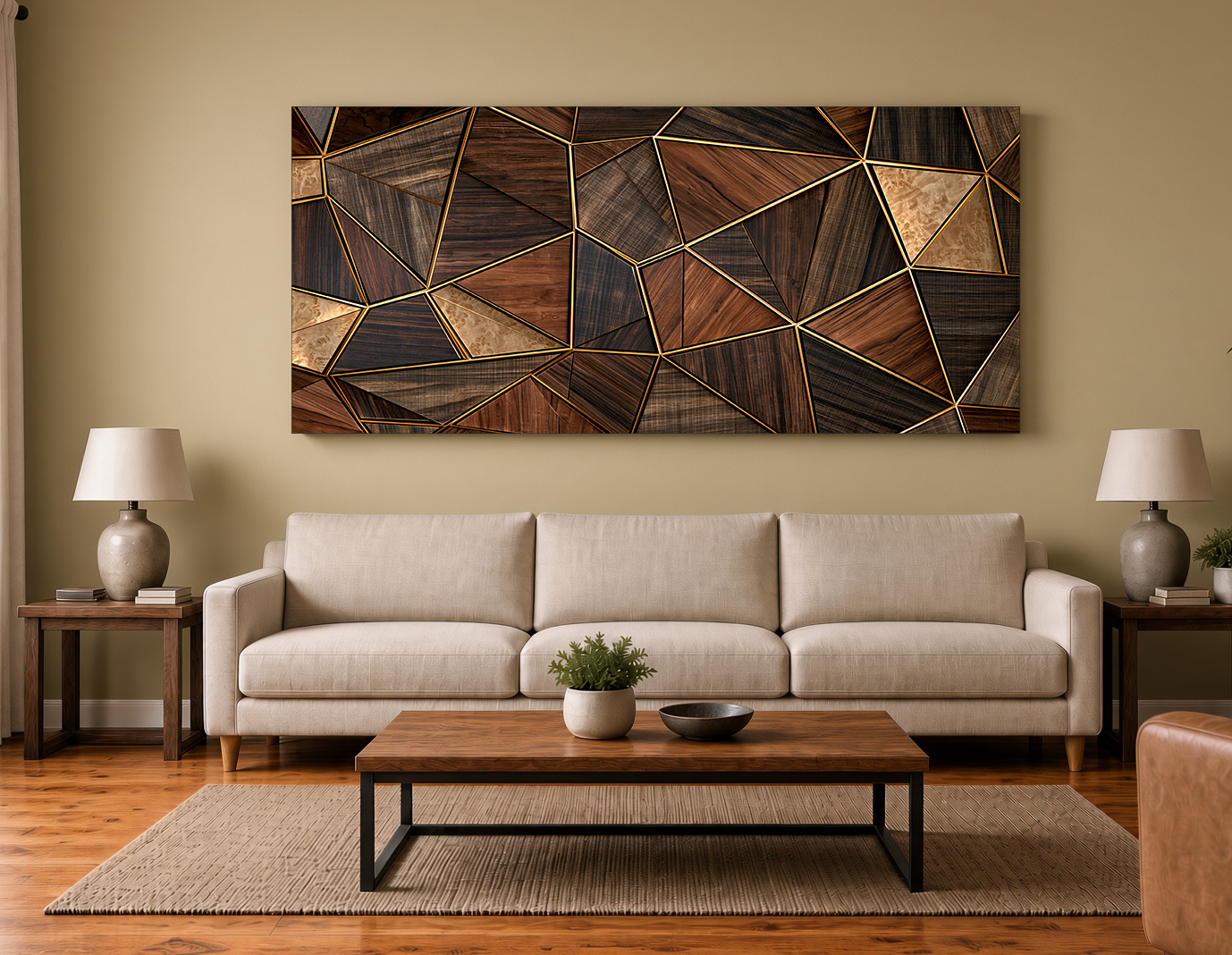 Triangular Tessellation: Dimensional Wood Marquetry