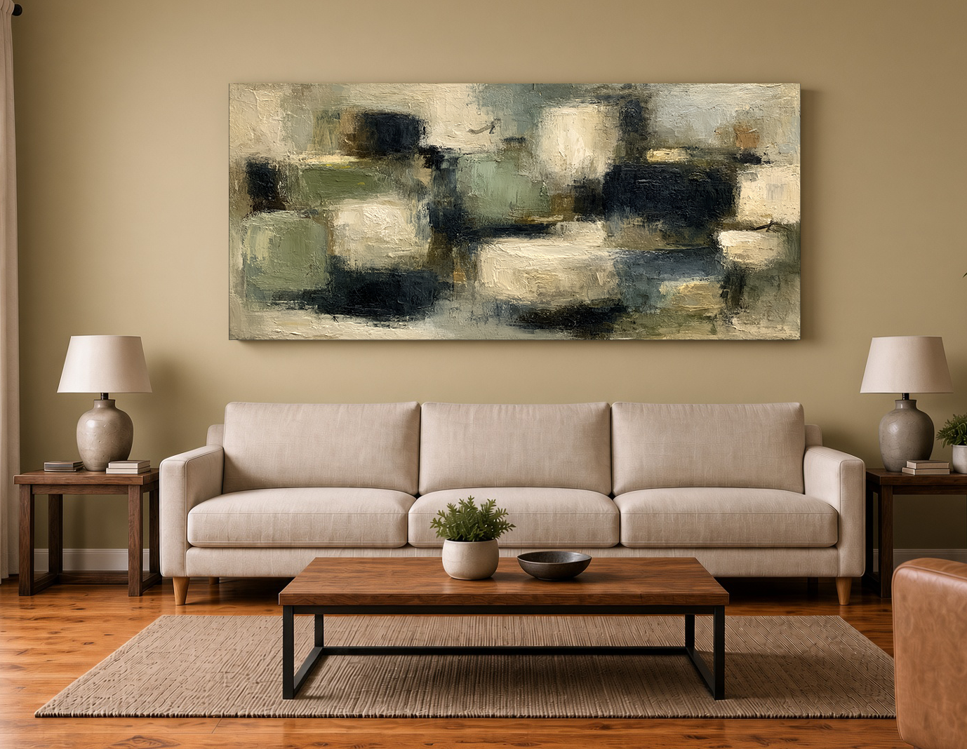 Abstract Mineral Swirls: Painterly Earth Tone Wall Art