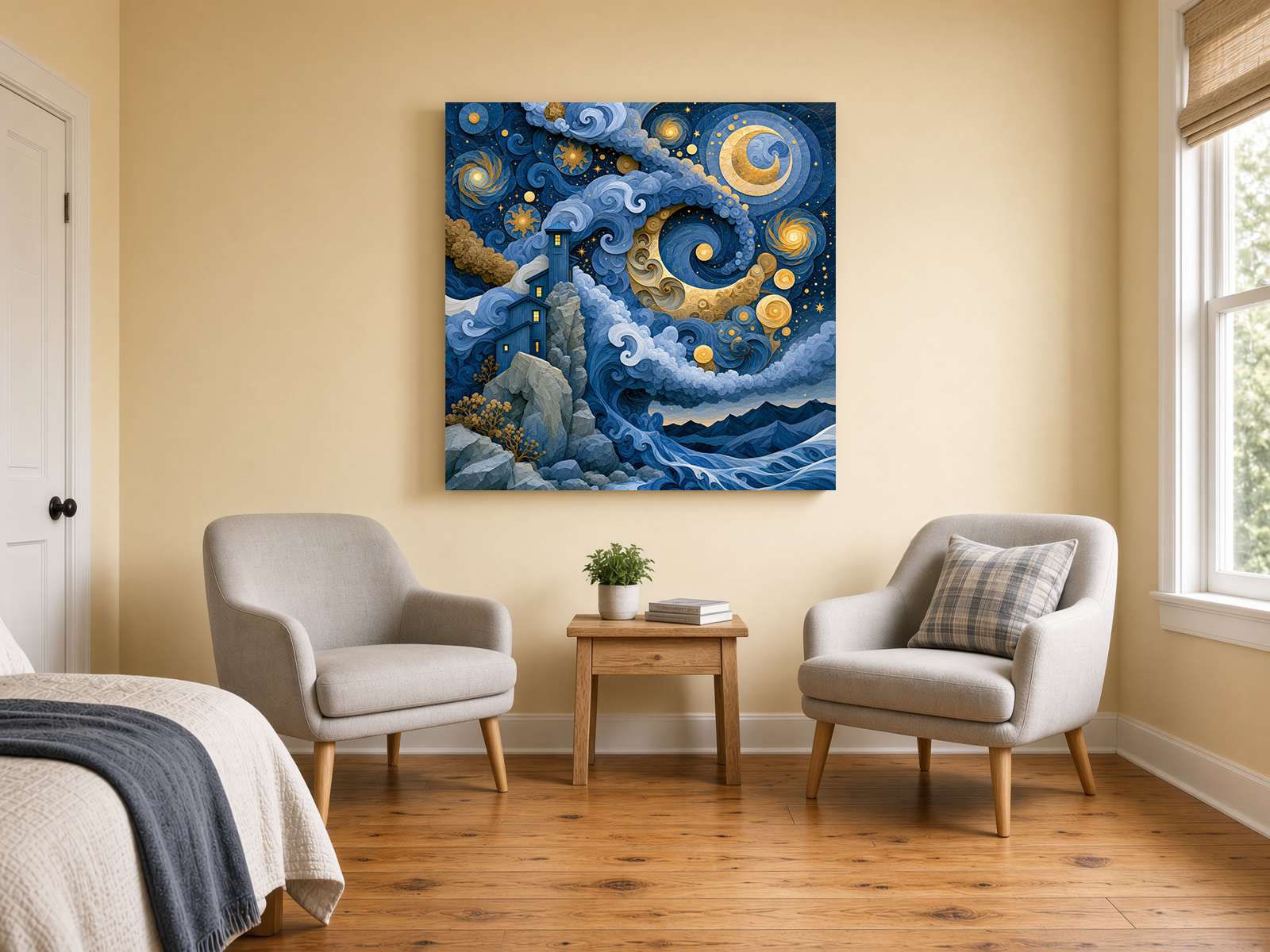 Starry Coastal Lighthouse Fine Art Print