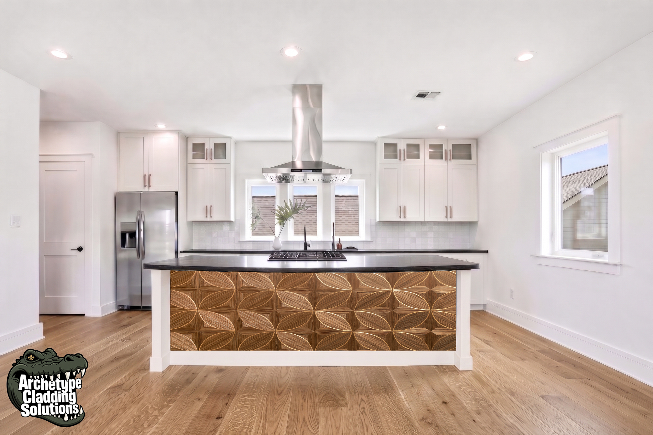 Radial Wood Arcs – Architectural Kitchen Cladding