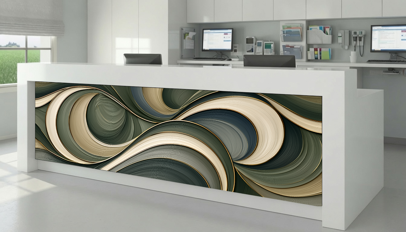 Emerald & Ochre Fluid Wave Strata – Architectural Cladding Panels