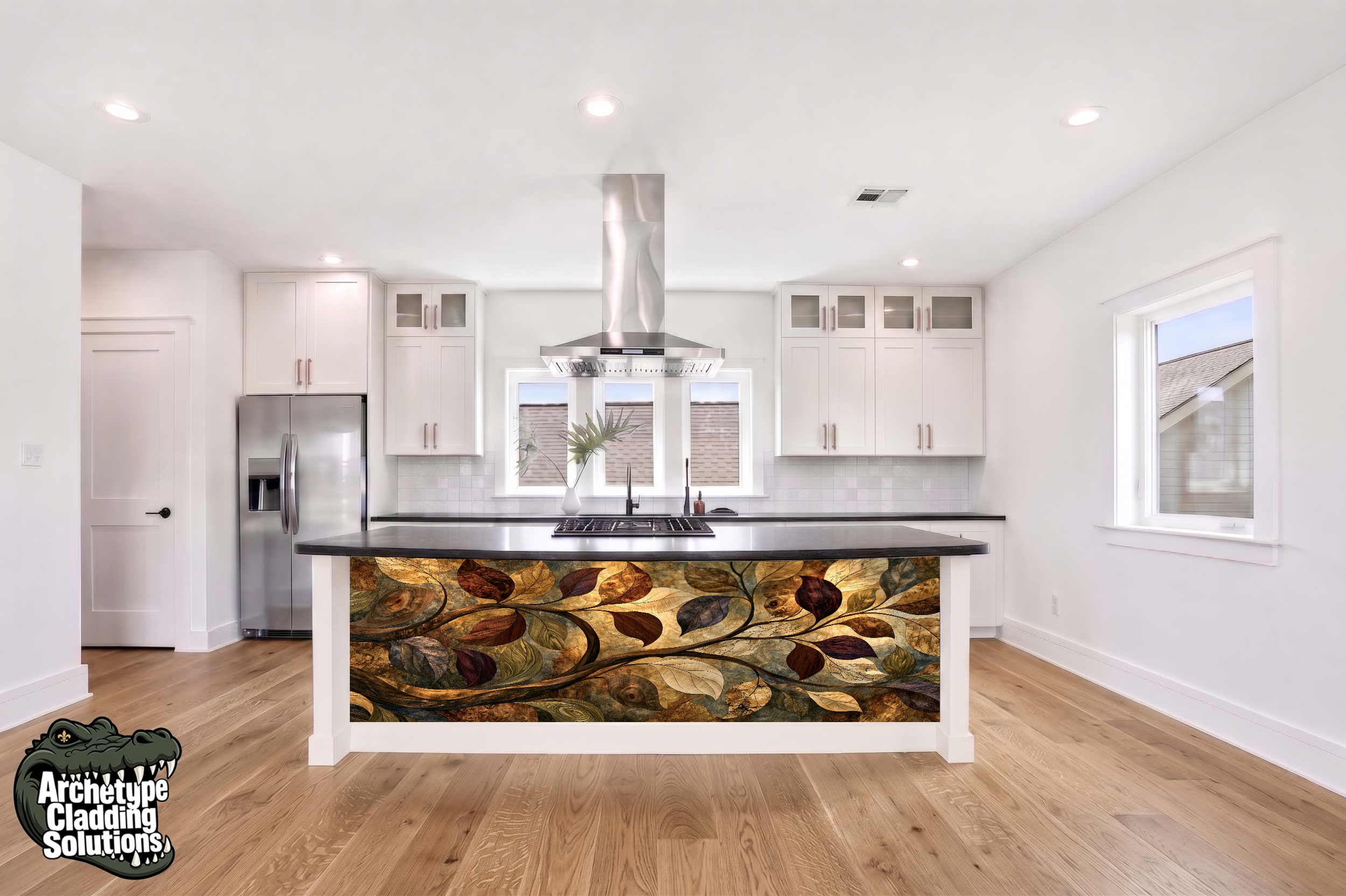 Autumn Vine Inlay – Architectural Kitchen Island Cladding