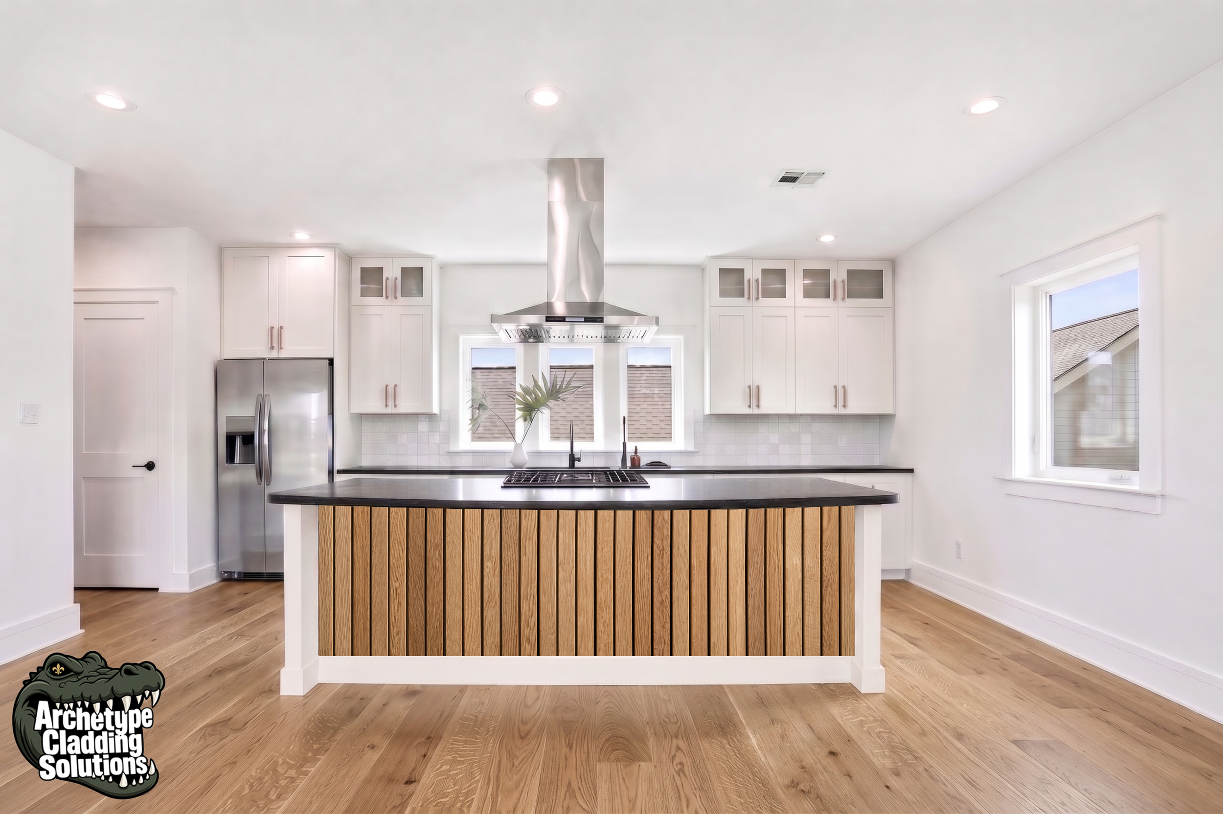 Warm Oak Vertical Slat IV – Architectural Cladding Panels