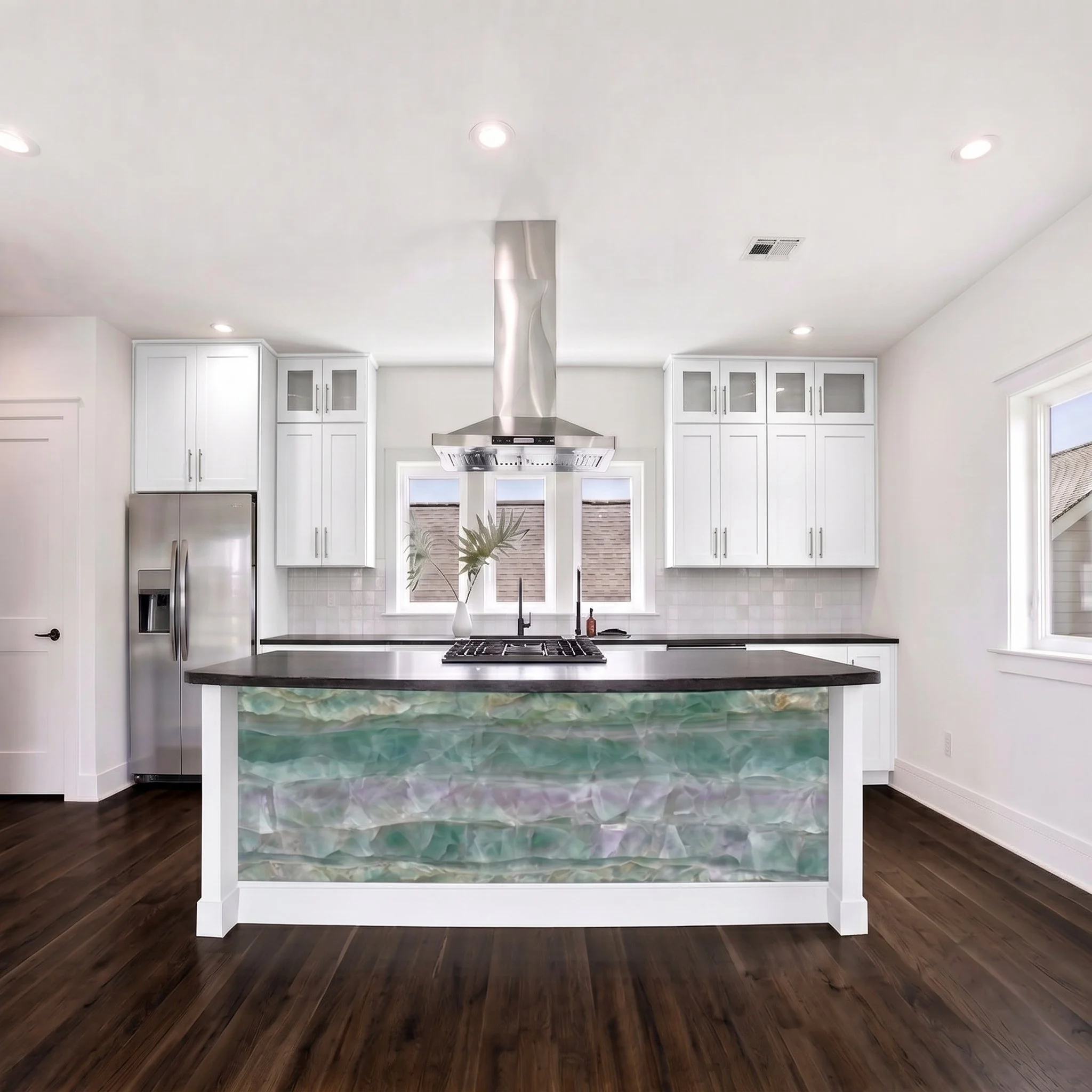 Banded Green Agate – Architectural Kitchen Island Cladding