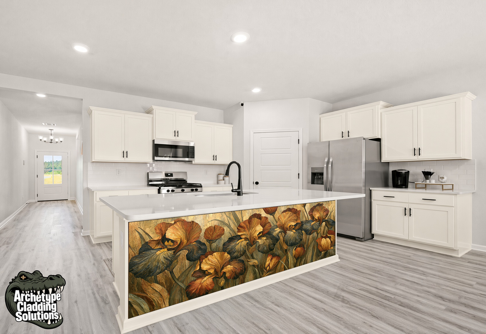Golden Iris Botanical Garden – Architectural Kitchen Island Cladding