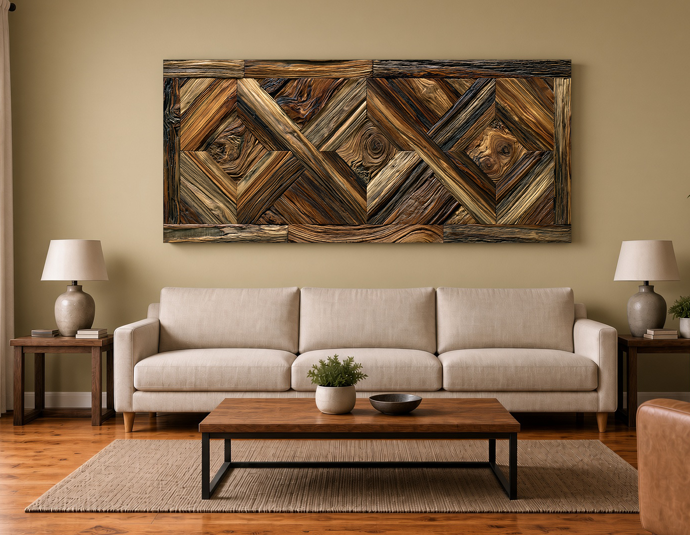 Rustic Wind & Sand-Blown Wood Chevron: Modern Marquetry
