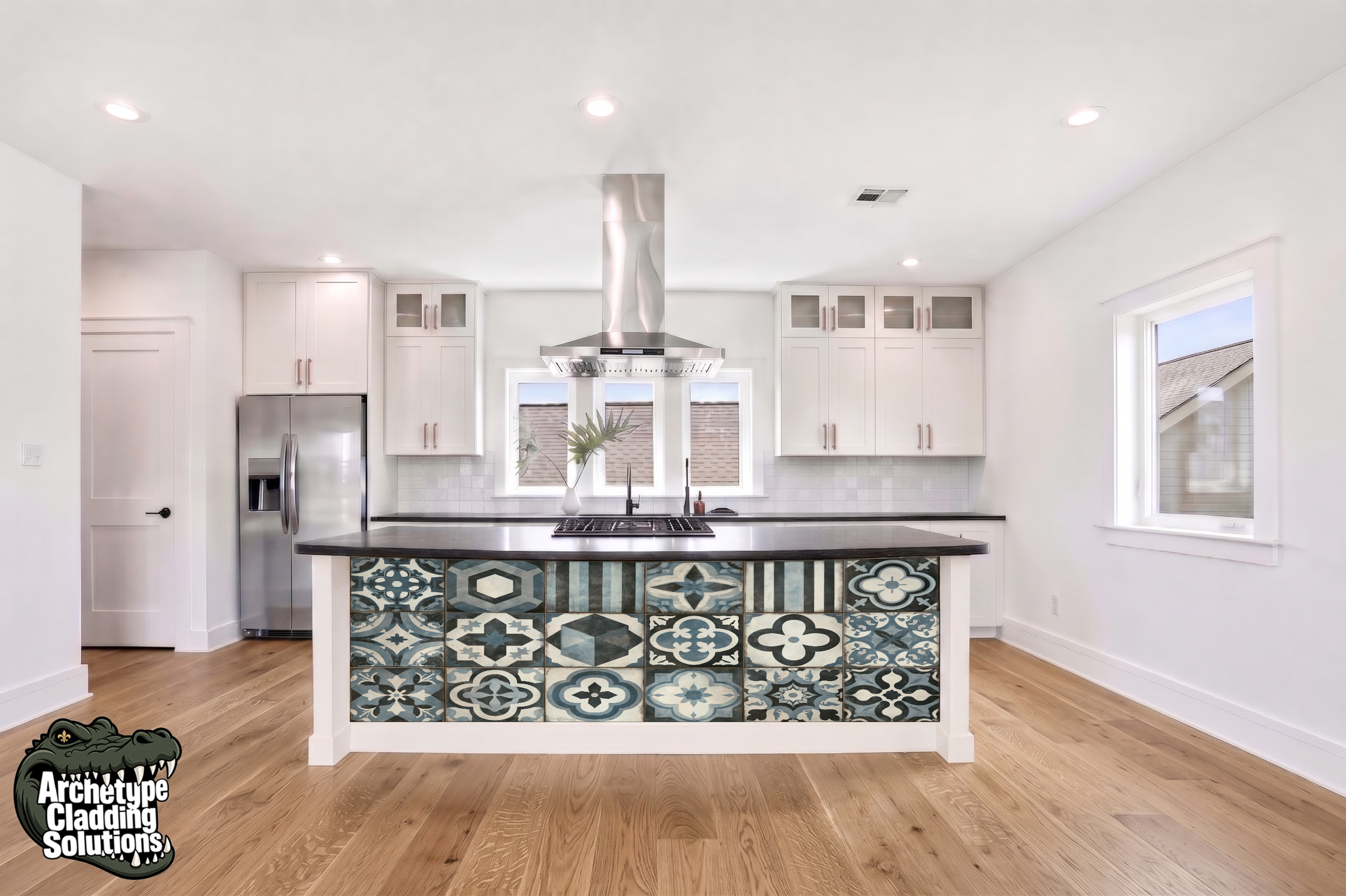 Patchwork Cement Tile – Architectural Kitchen Island Cladding