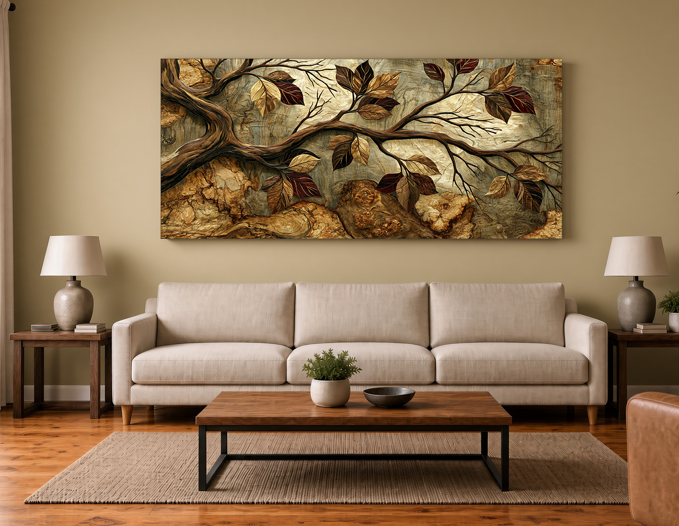 Gilded Canopy Vine & Timber Branch Fine Art Print III