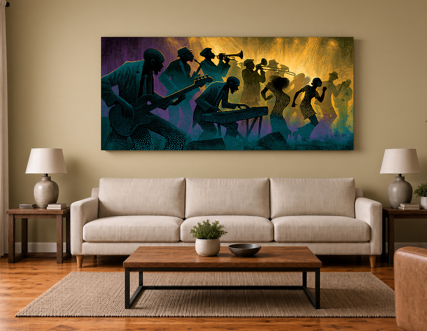 New Orleans Funk Band Perforated Silhouette Wall Art Print V