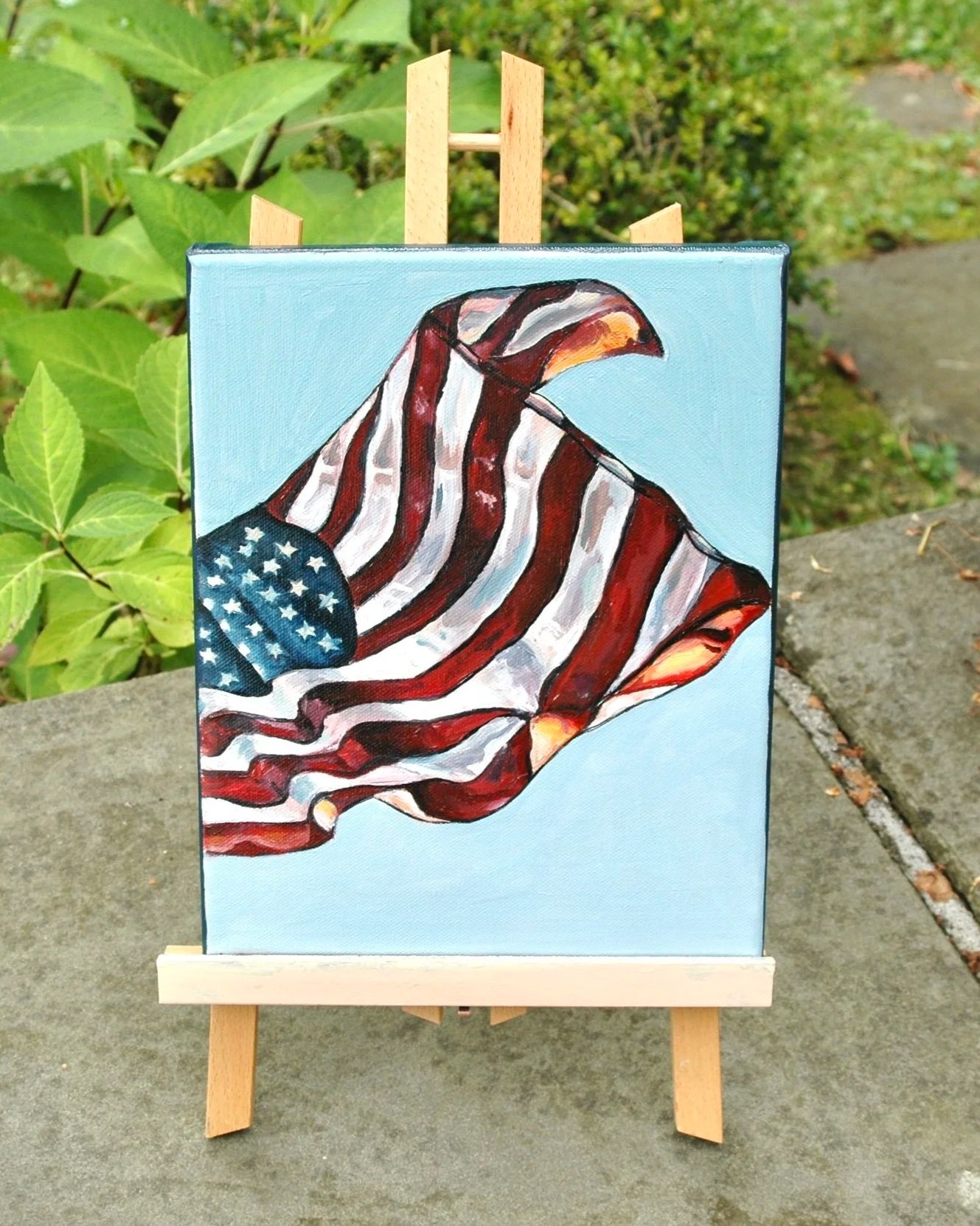 American Flag, 8x10 Oil on Canvas
