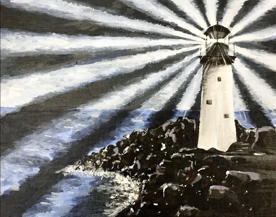 Lighthouse, Acrylic on Canvas Board