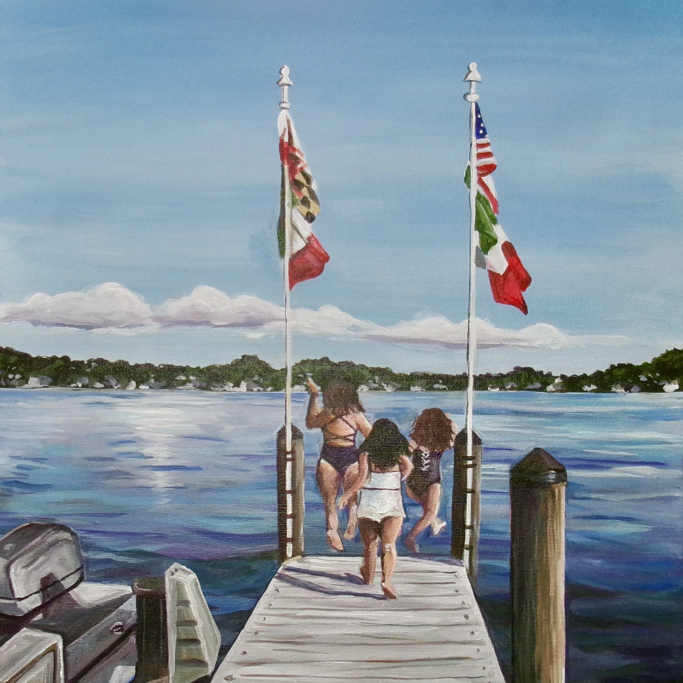 Maryland Summer, 12x12 Acrylic on Canvas
