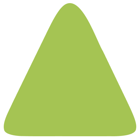 Hand-drawn green triangle icon