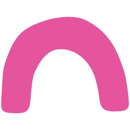 Hand-drawn pink arch icon
