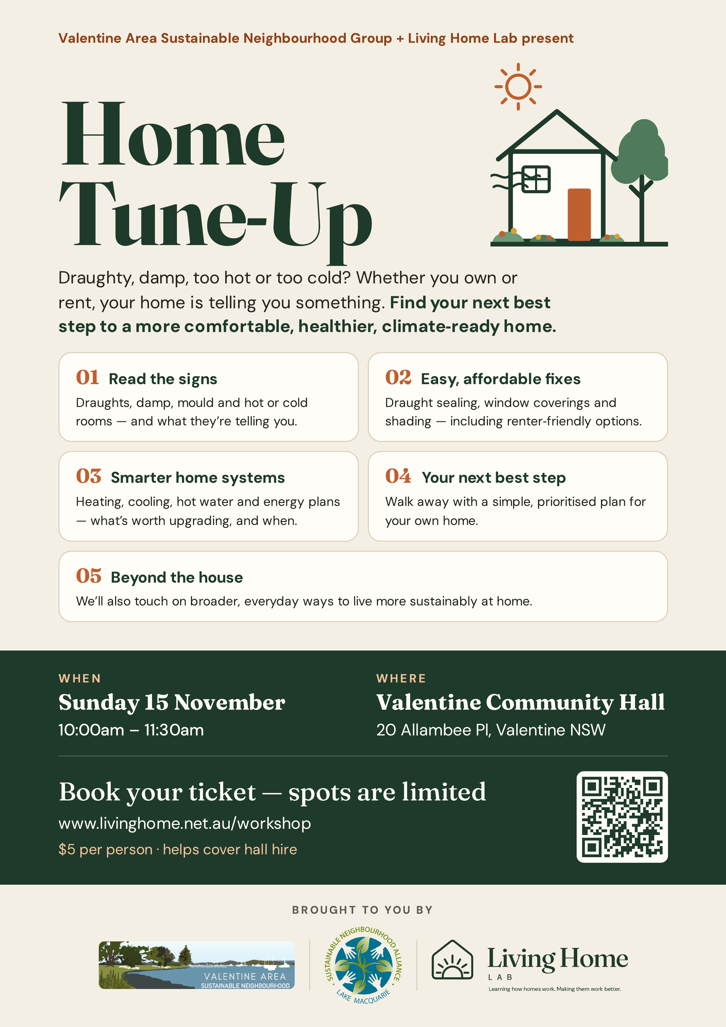 Home Tune-Up Community Event Sunday 15th November 2026 at Valentine Community Hall