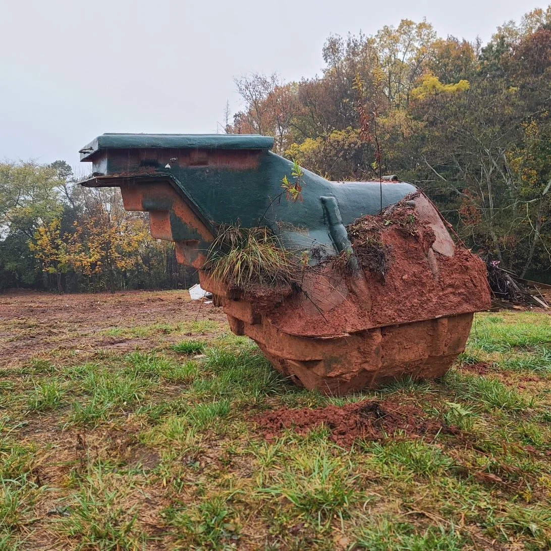 Underground storage tank excavated and removed during a demolition and hauling job in Memphis, TN.