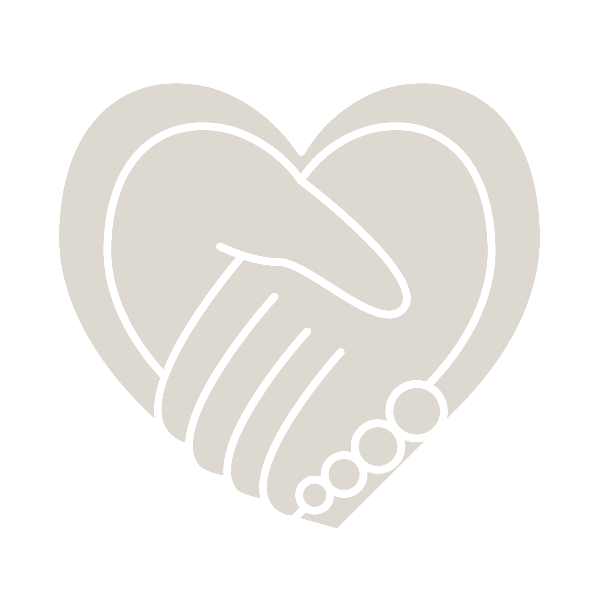 Black and white line drawing of a hand holding a telephone receiver.