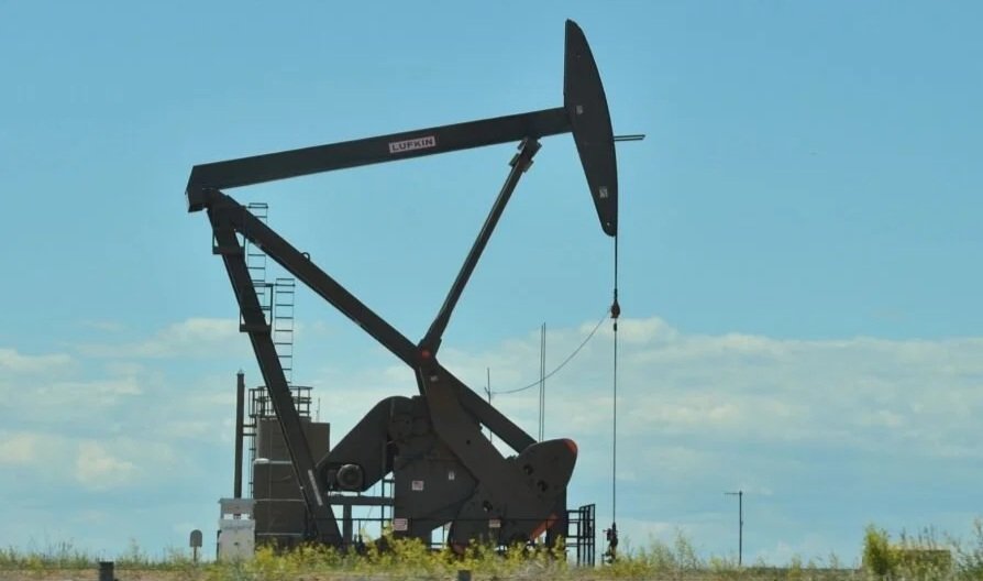 An oil pumpjack used for extracting oil from underground.