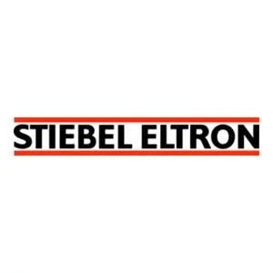Stiebell Eltron logo with black text, red horizontal underline, on a white background.
