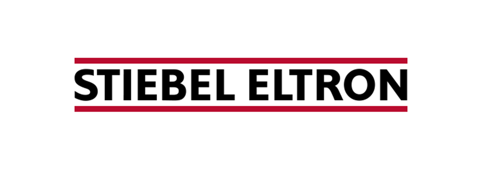 The logo of Stiebel Eltron with the company name in bold black text, bordered by red lines above and below, on a white background.