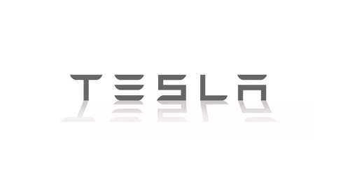 Tesla logo with reflected shadow