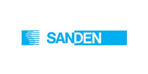 SANDEN logo with blue icon and text