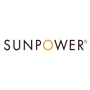 SunPower logo with black and gold text on a white background.