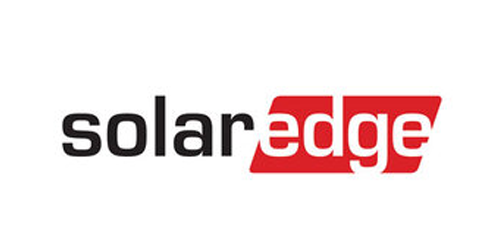 SolarEdge logo with black text 'solar' and red stylized 'edge'