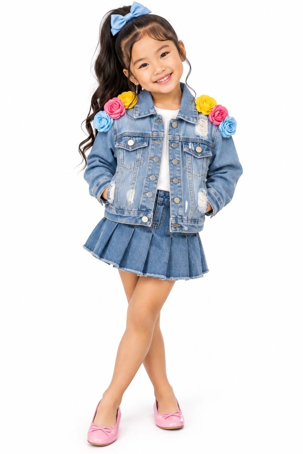 Amalu Le Blooming in Denim Jacket