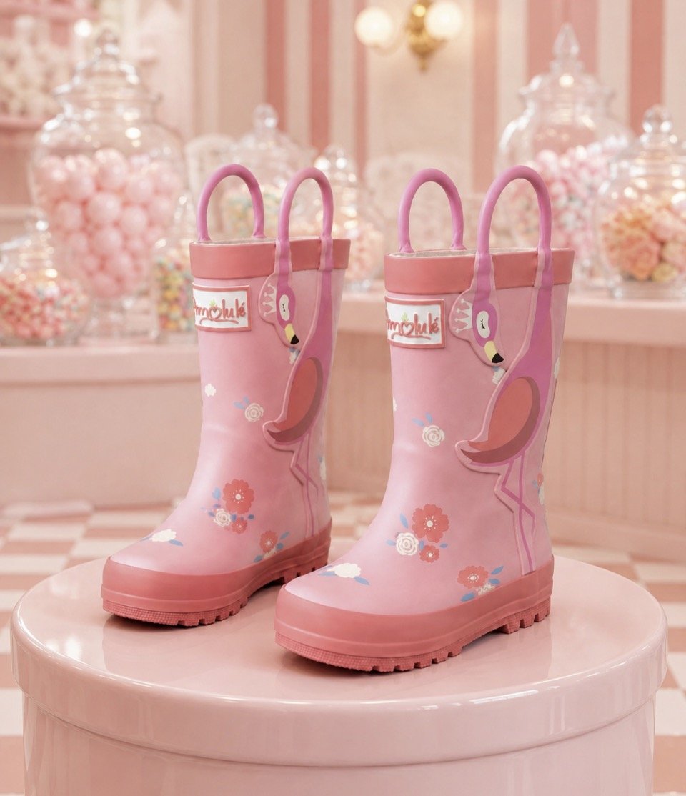 Pink Flamingo Jump Galoshes
