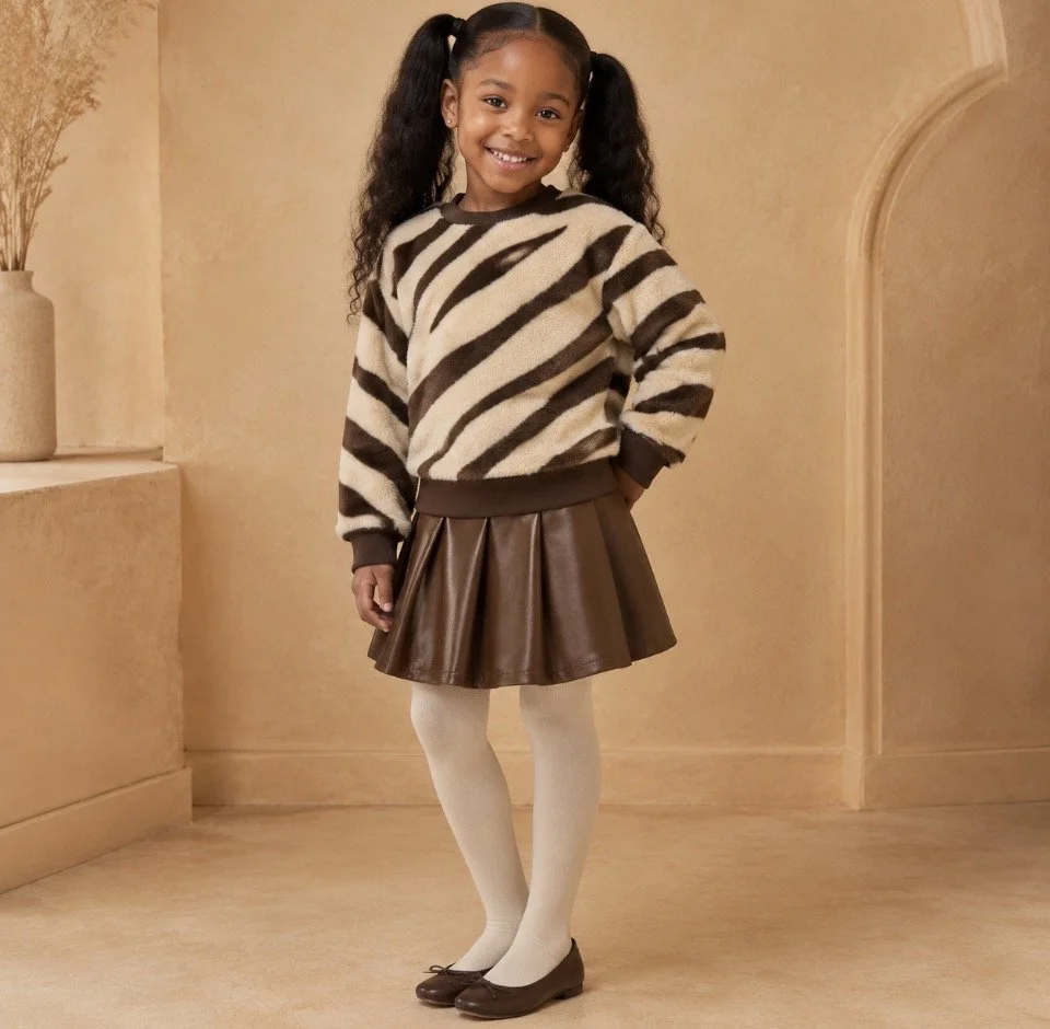 Fur Zebra Print Sweater