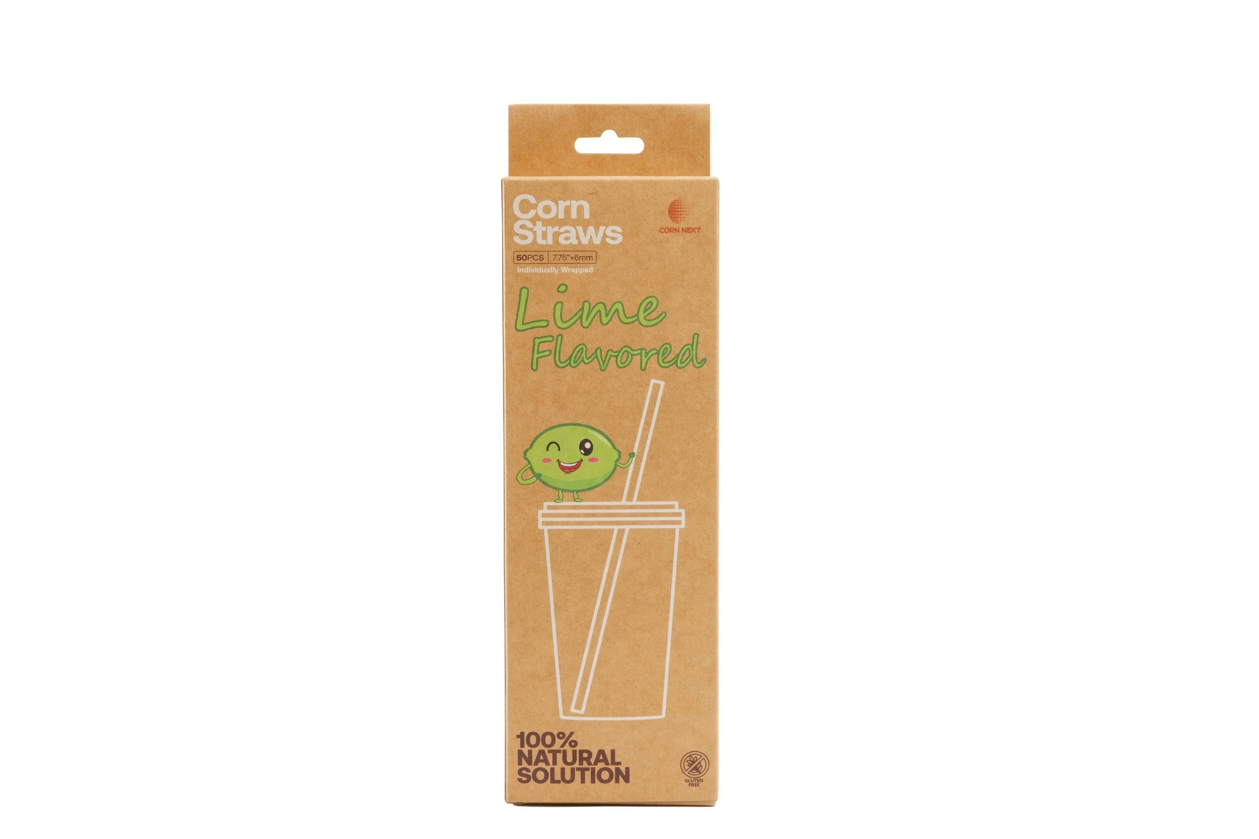 Lime Splash Flavor-Infused Drinking Straws, 7.75", 50 Qty