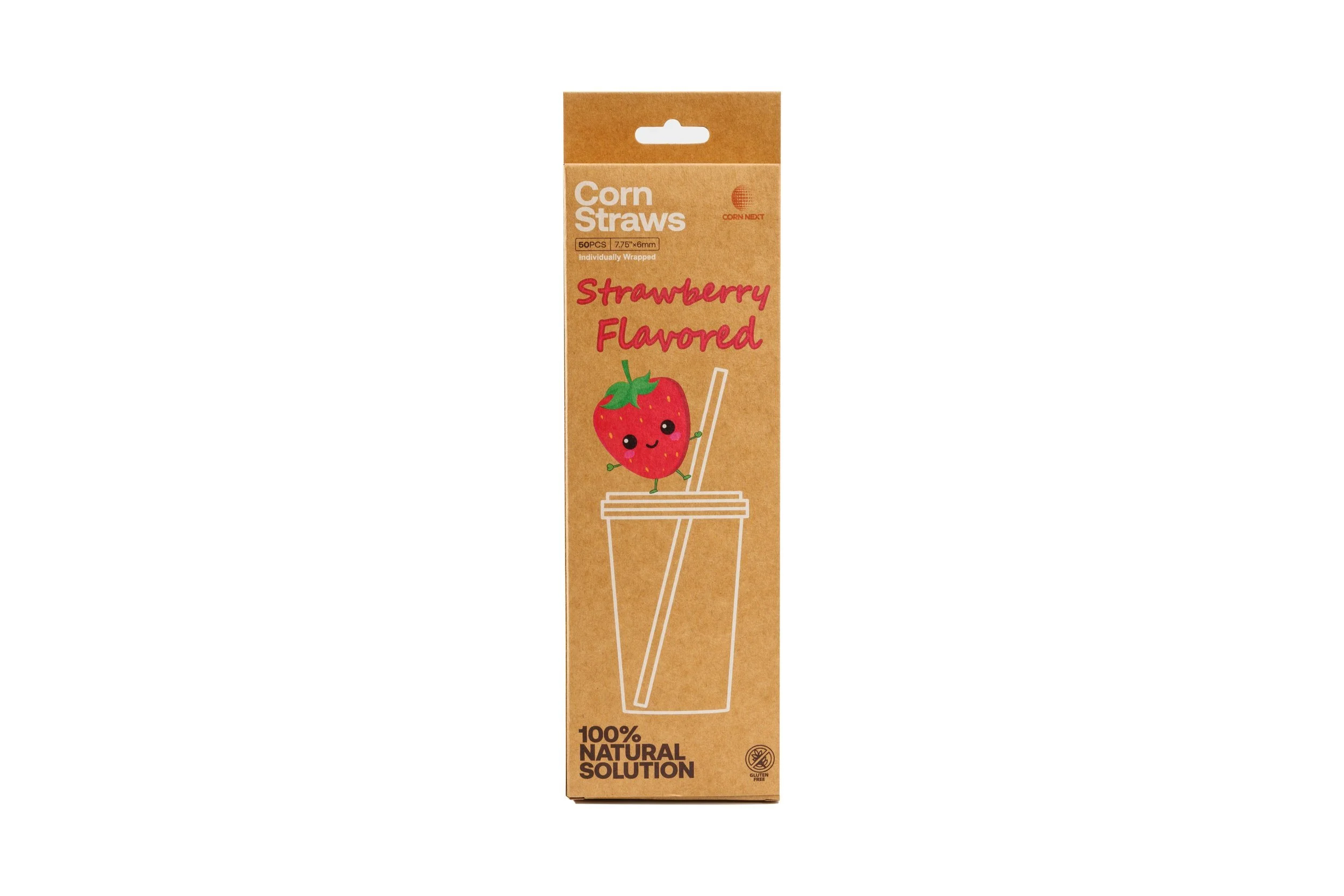 Strawberry Bliss Flavor-Infused Drinking Straws, 7.75", 50 Qty