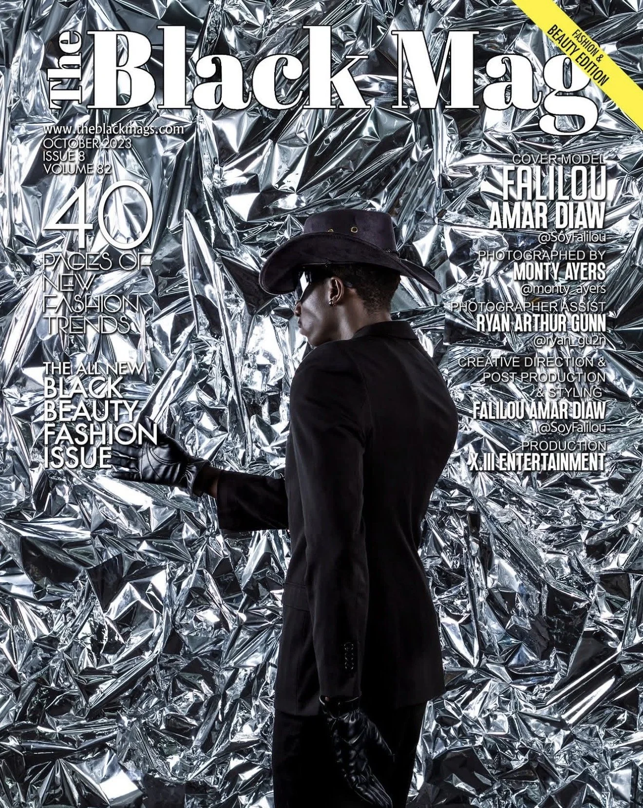 Cover of 'The Black Mag' magazine, October 2023 issue, featuring Falilou Amar Diaw