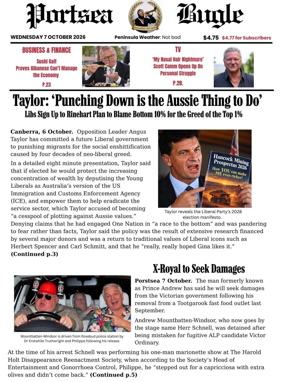 Nothing to see here. 🗞️

#AusPol #PoliticalSatire #AustralianPolitics #Satire #Comedy