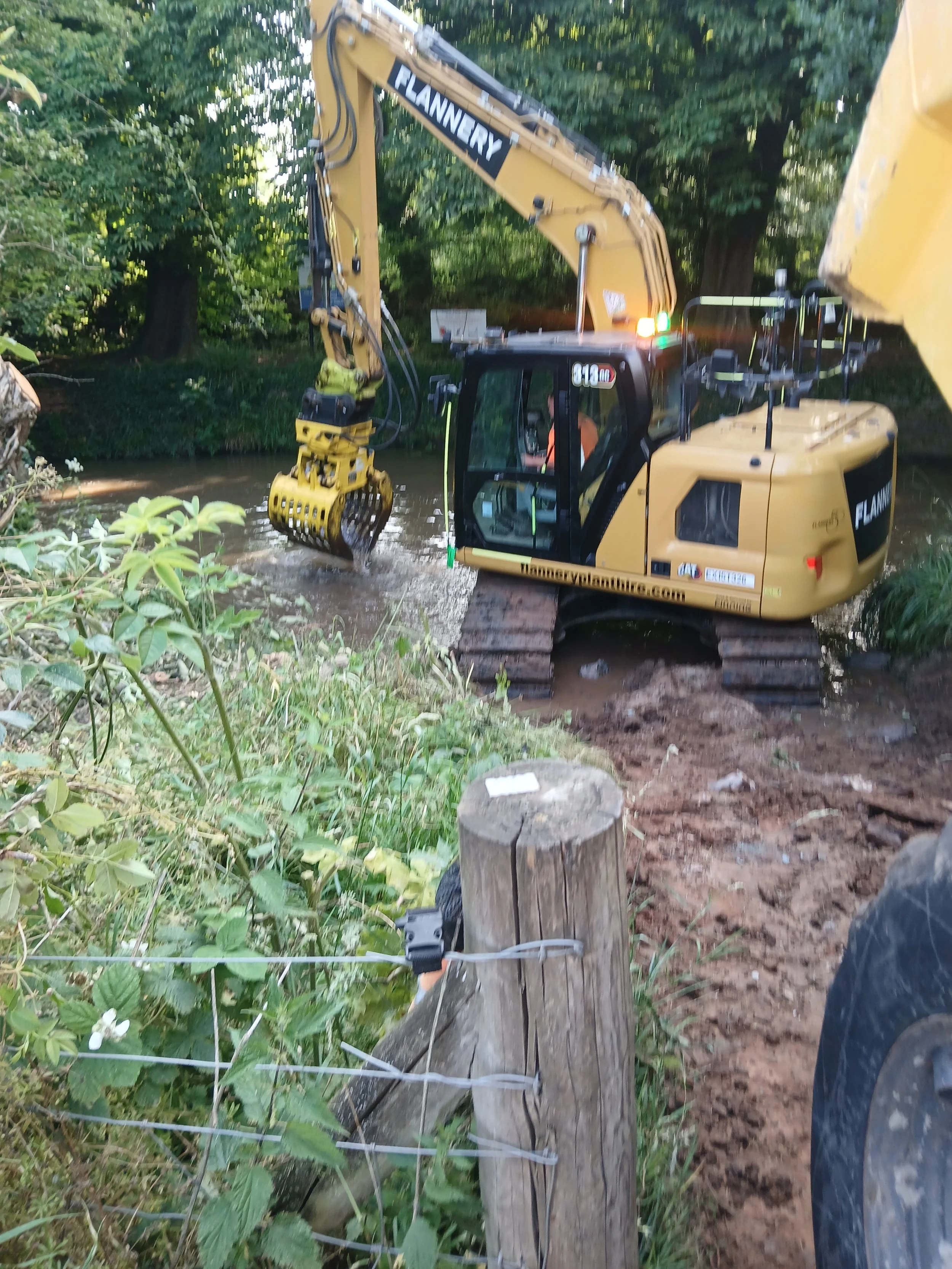 A photo of a wetland and river restoration project completed by the team.