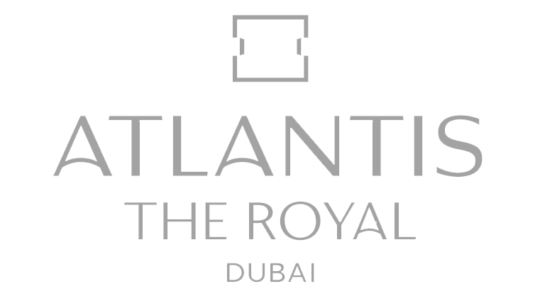 Logo for Atlantis The Royal Dubai with a minimalist icon above the text