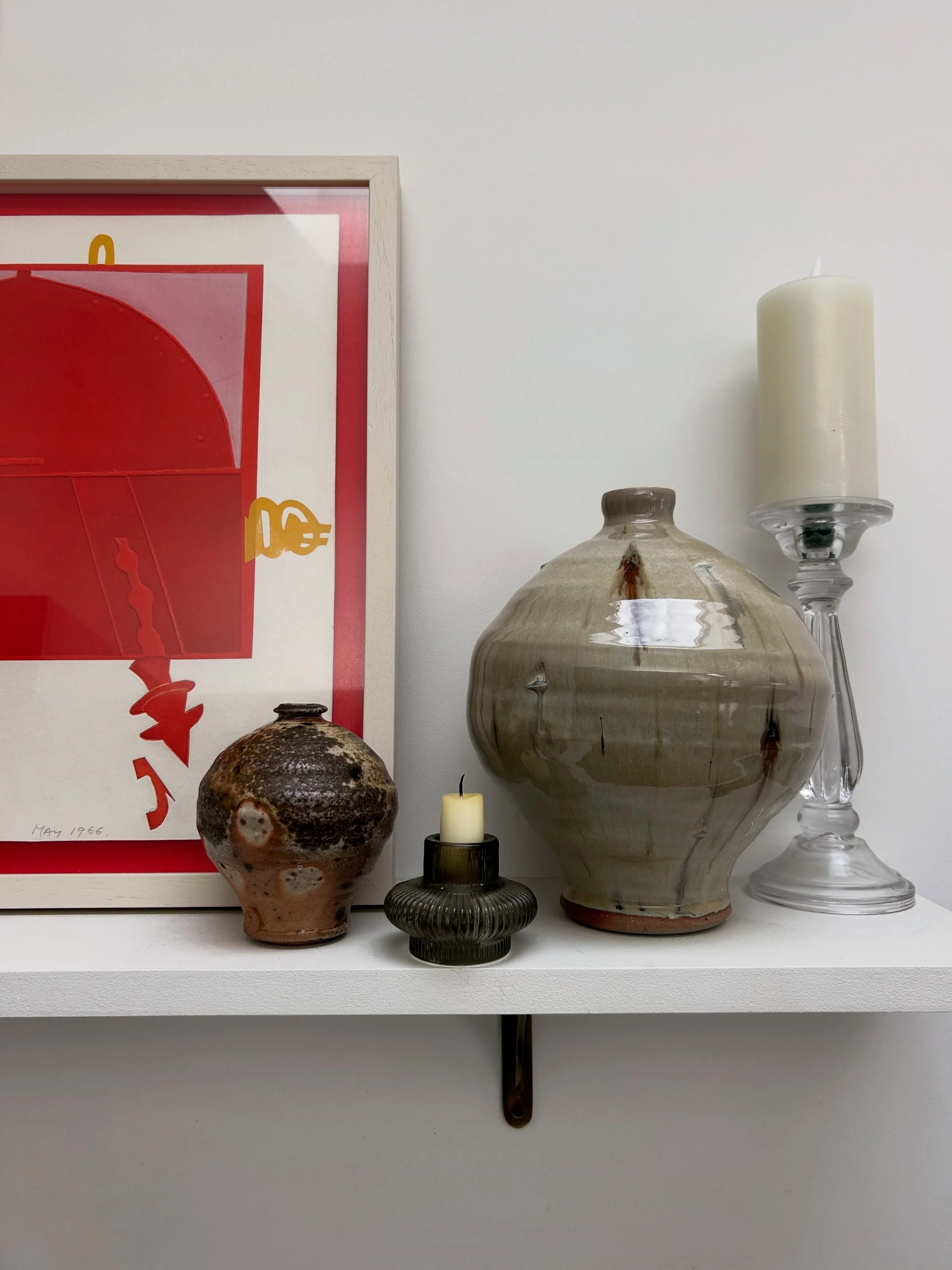 New in Stephen Parry Vases, impressed with potter&rsquo;s seal mark to the foot rim 🍓

&bull;

1. Pot-bellied, stoneware with ash glaze, 25cm 
2. Wood fired stoneware with a tapering foot, 12cm 

Available together or separately 

&bull;

DM for mor