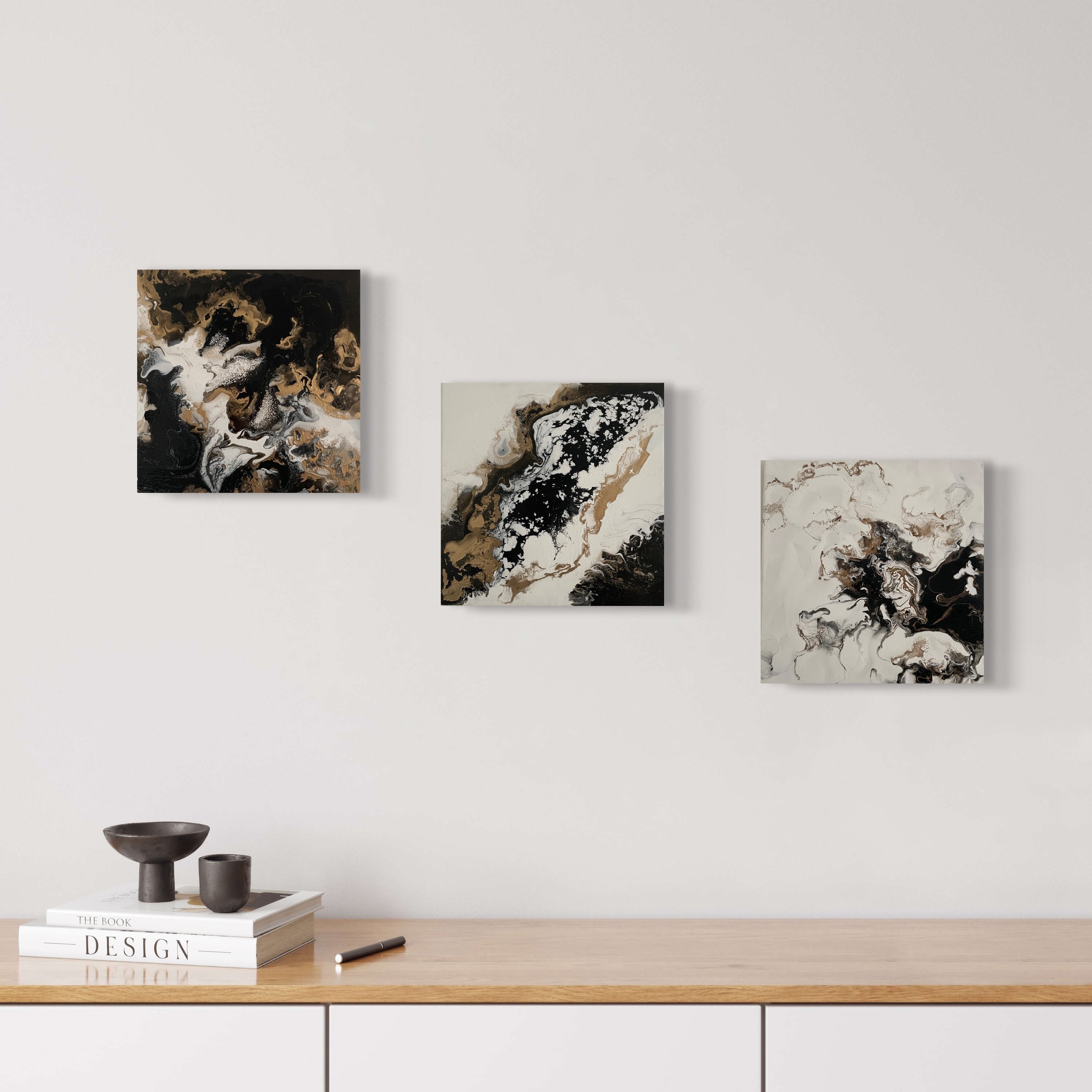 Original artwork by Larissa Maddy styled in a contemporary living space