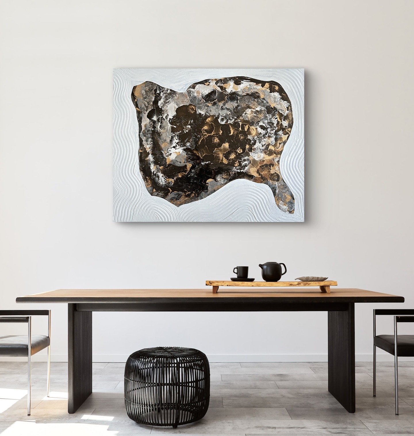 Original artwork by Larissa Maddy styled in a contemporary living space