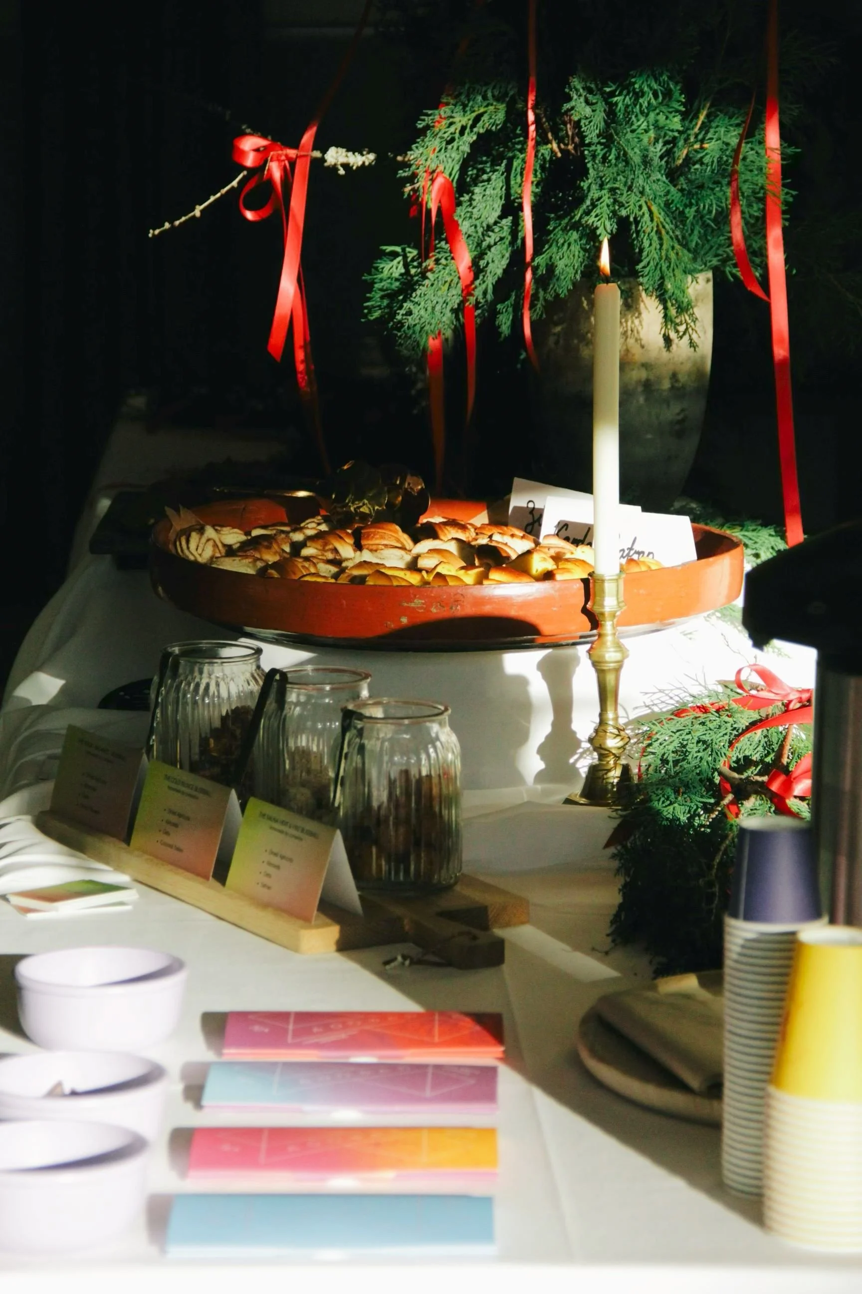 Food and atmosphere photographed during an Ice & Yoga event