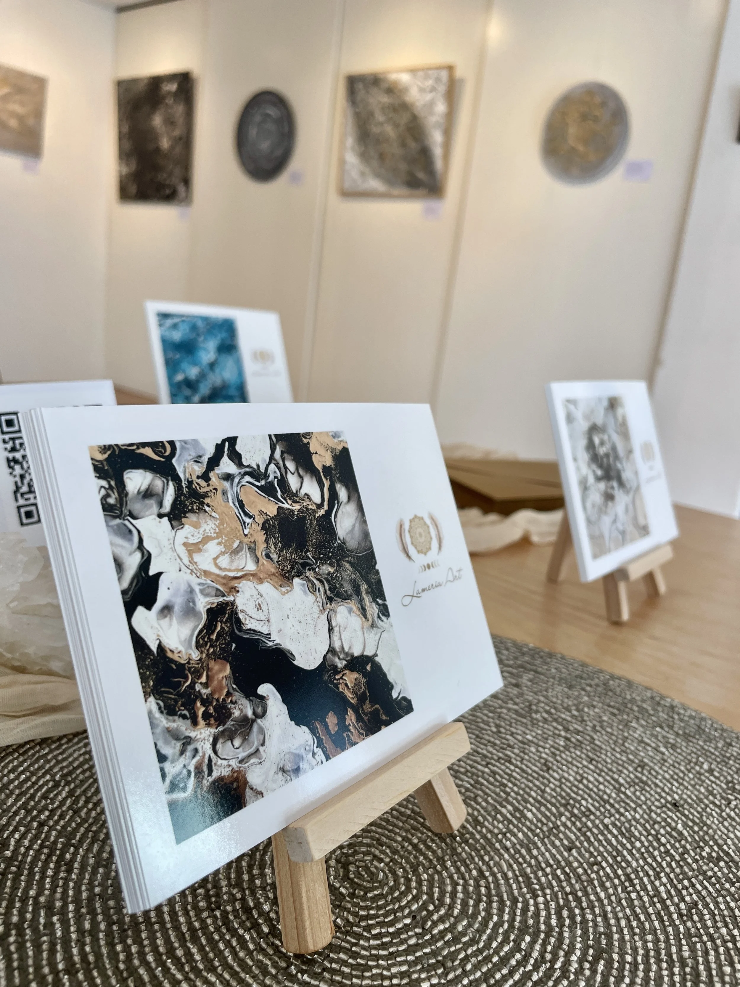 LAMERIA cards during an exhibition