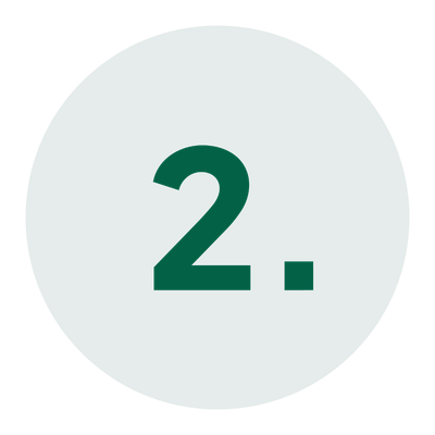 Green circle with the number 2 in the center and a period after it.