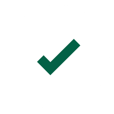 Green checkmark icon inside a white circle.