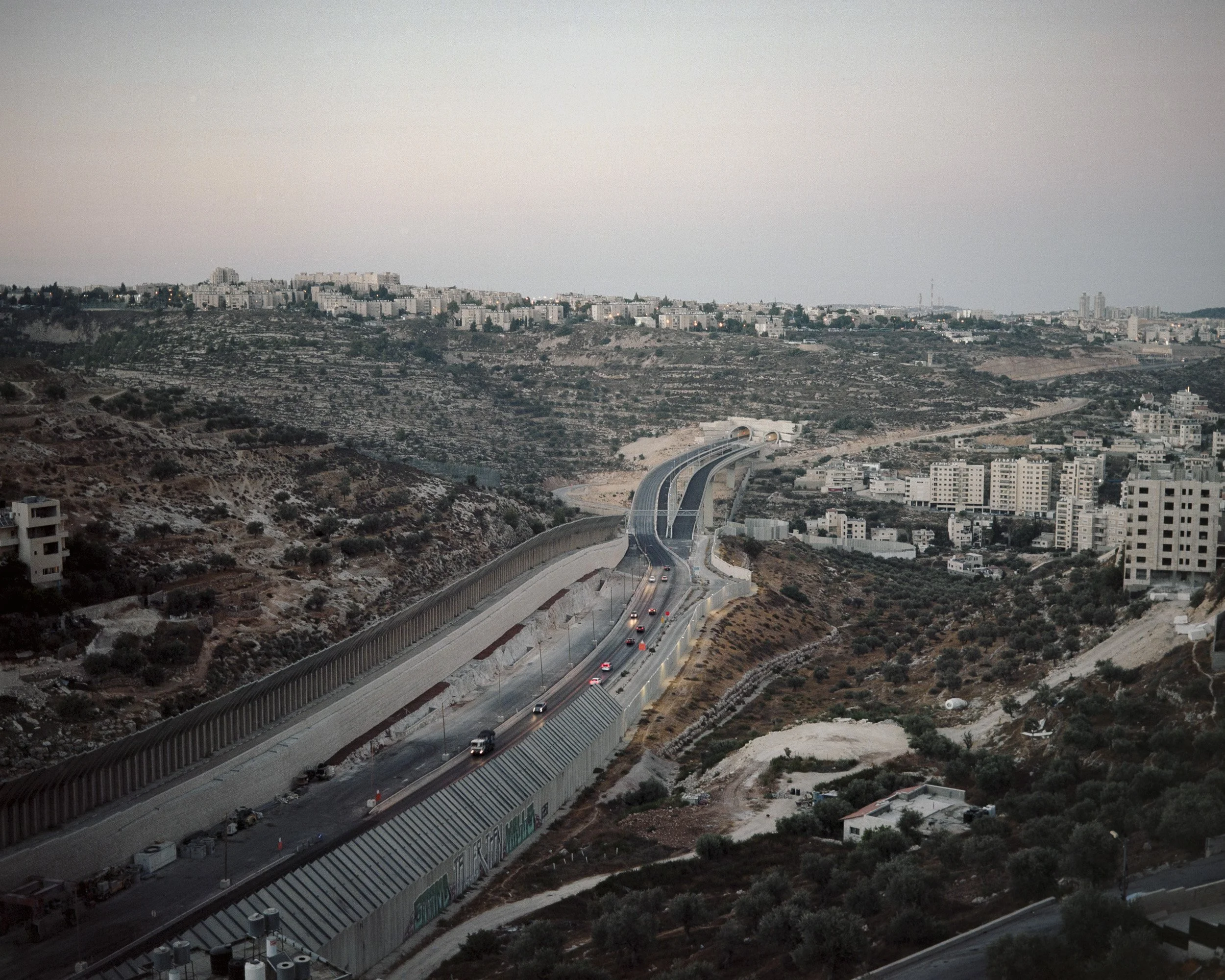 Route 60, also known as the “tunnel road,” runs north to south through the West Bank. The section seen here, near Bethlehem (West Bank), is off-limits to Palestinians.